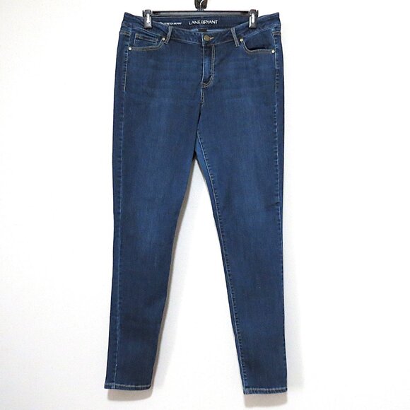 Lane Bryant Dark wash Mid-Rise Super-Stretch Skinny Jeans Size 18L - Picture 2 of 14